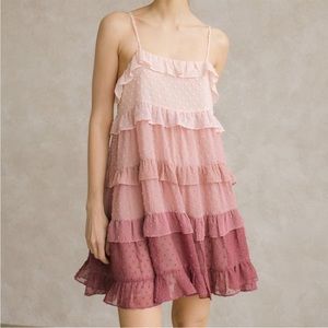 Storia Ombre Tiered Mini Dress Size S